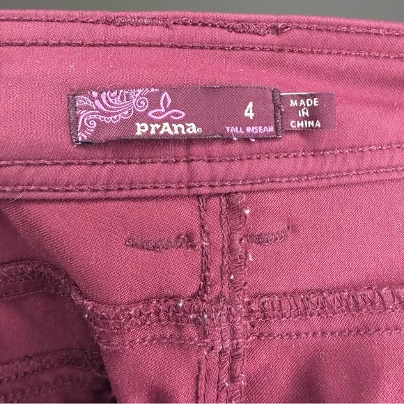 Prana Zion Halle Pant Tall Inseam, Cranberry, Size 4 Long (28 x 34) - Picture 14 of 16